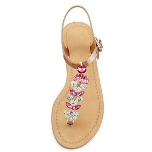Areya Jeweled Jelly Sandal, Natural